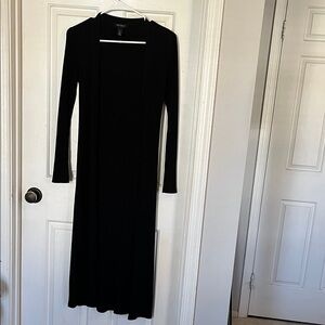 White House Black Market Elegant Black Long Cardigan Sweater